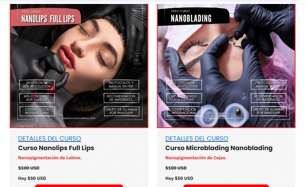 Curso Camuflaje de Estrías - Yess Lacroix Academy (3 Niveles)