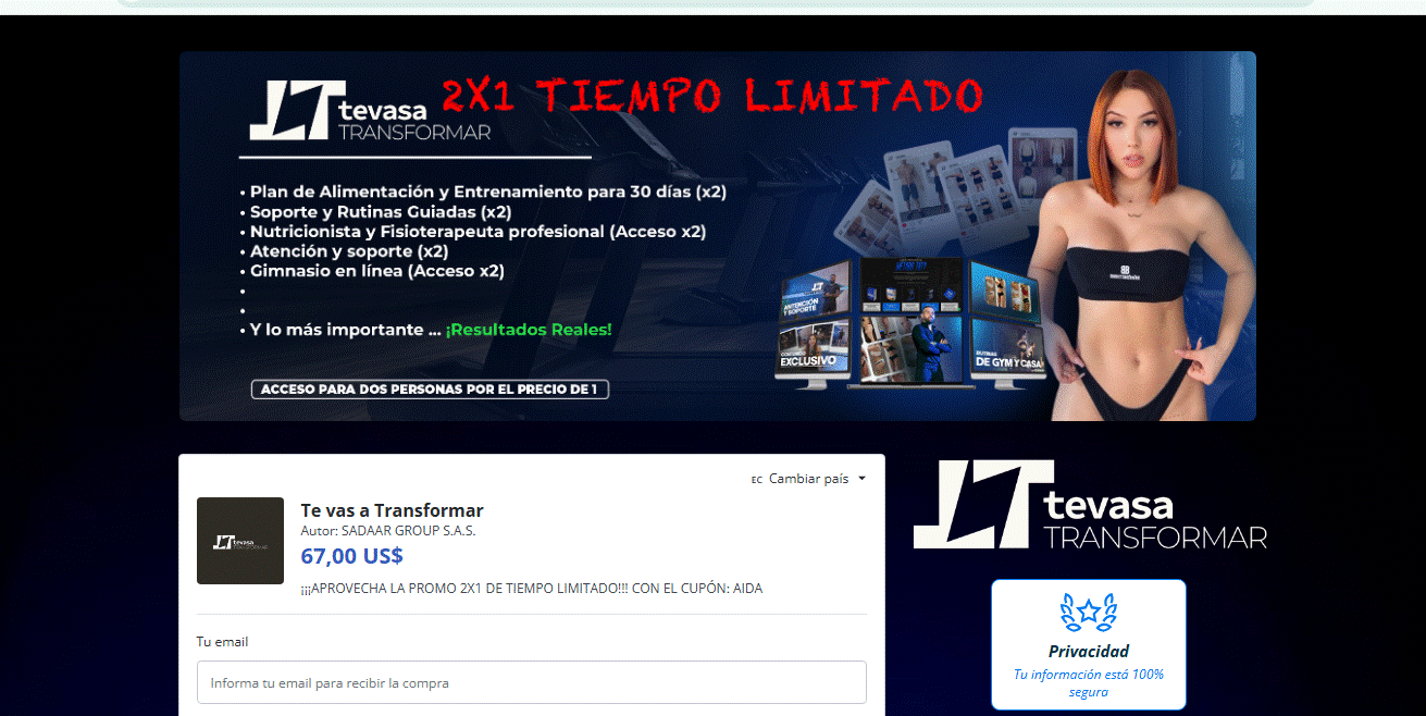 👥 Te Vas A Transformar (para 2 personas)