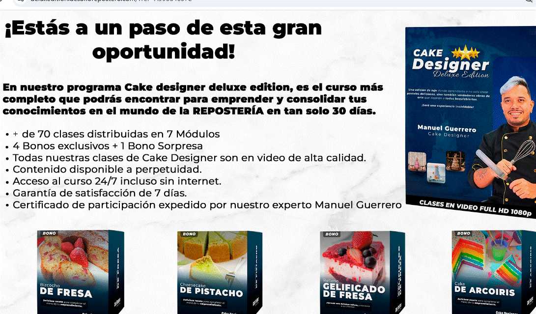 🎂 Cake Designer / Diseñador de Pasteles - Reposteros Iniciantes