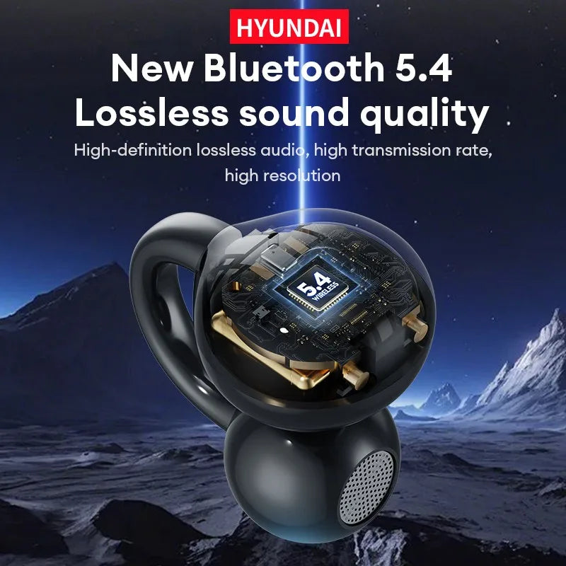 Choice HYUNDAI M100 Open Ear Gaming Earphones Sport Wireless Earbuds TWS Headset Hifi Sound Headphones With Mic For Android IOS