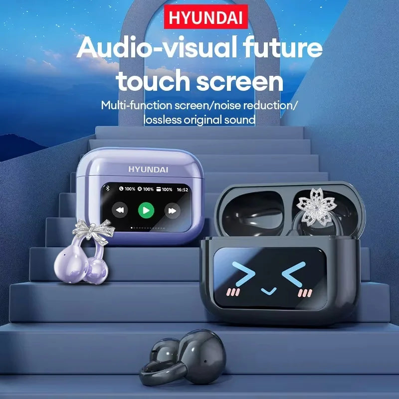 Choice HYUNDAI M100 Open Ear Gaming Earphones Sport Wireless Earbuds TWS Headset Hifi Sound Headphones With Mic For Android IOS