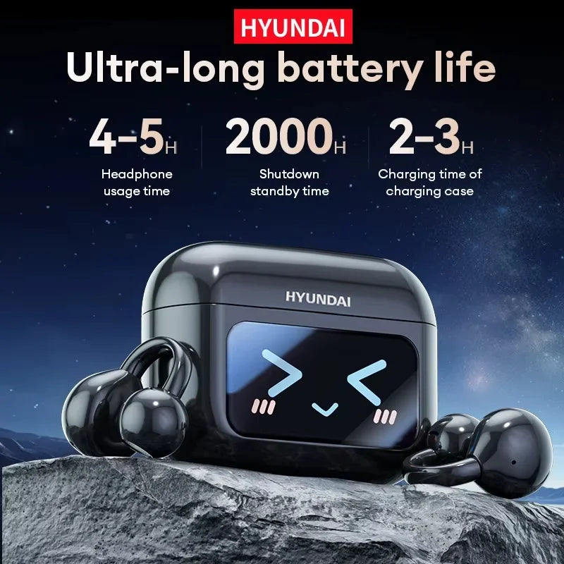 Choice HYUNDAI M100 Open Ear Gaming Earphones Sport Wireless Earbuds TWS Headset Hifi Sound Headphones With Mic For Android IOS
